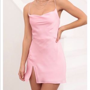 lucy in the sky pink short dress